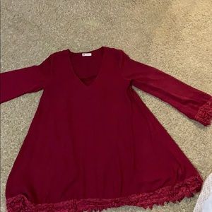Flowy maroon tunic like dress